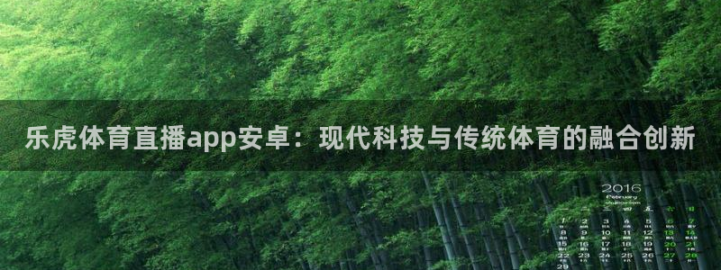 乐虎体育直播app安卓：现代科技与传统体育的融合创新